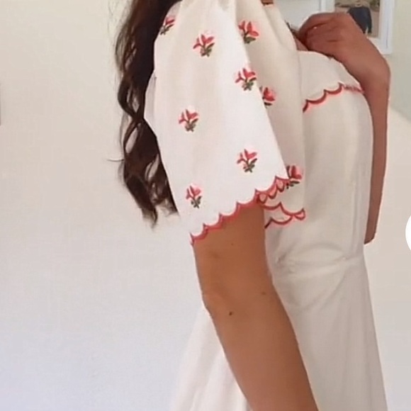 CELLA & FLO  Embroidered  Nursing Evening  White Dress Size 8  NWT - Picture 2 of 9